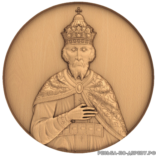 Резная икона Царь Иван из дерева